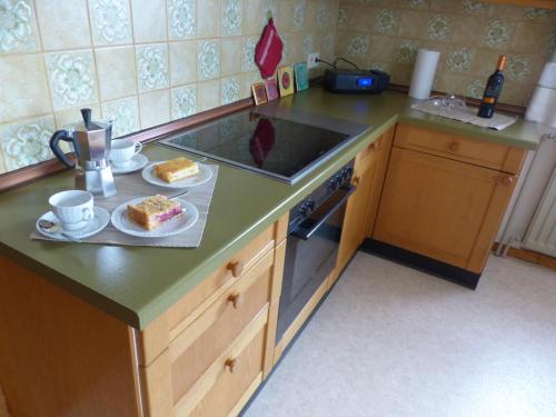 Dapur atau dapur kecil di Ferienwohnung Metzler