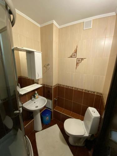a bathroom with a toilet and a sink at RIO in Petropavlovsk