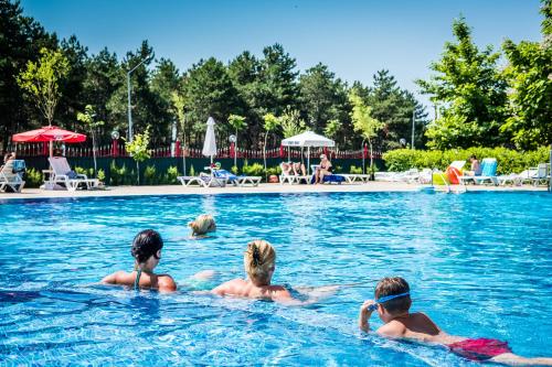 阳光海滩格兰福特诺克斯公寓的一群人在游泳池里游泳