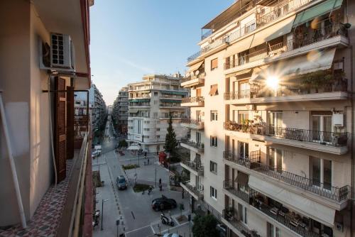 a view of a street in a city with buildings at Houseloft White Tower Collection in Thessaloniki