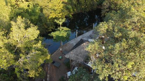 an overhead view of a house in the trees at Brook Ville in Sasan Gir