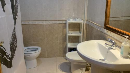een badkamer met een wastafel en een toilet bij APARTAMENTO ZENIA PLAYA GOLF II in Alicante