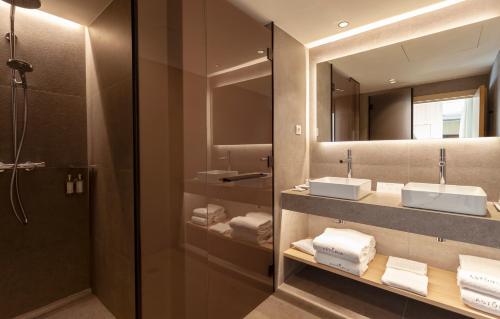 Koupelna v ubytování Hotel Astoria