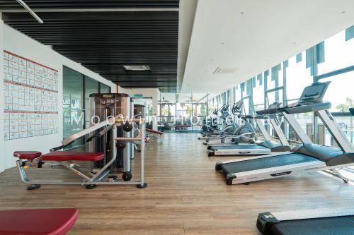 Fitness centrum a/nebo fitness zařízení v ubytování Comfy Studio Room by Moowin