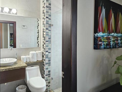 Koupelna v ubytování Hotel Perla Spondylus