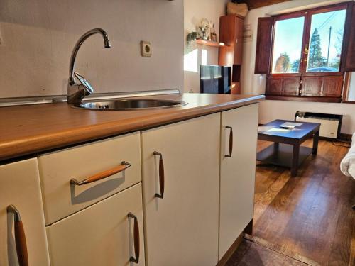 a kitchen with a sink and a counter top at 17A01 -Apartamento Caravia in Caravia