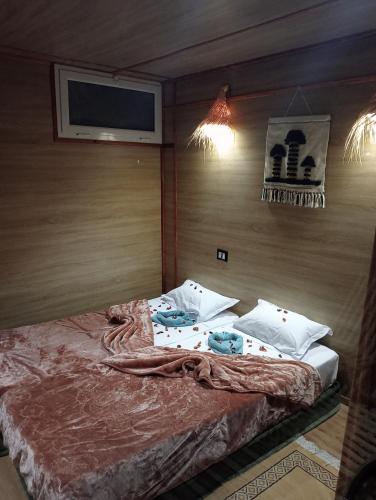 a bed in a room with a television on the wall at Garden12 Outdoor & More in Douz