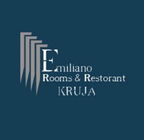 un logotipo para las habitaciones Kirmania y el restaurante Kirmania en ROOMS EMILIANO Castle of Kruja, en Krujë