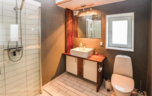 Broagerにある2 Bedroom Cozy Home In Broagerのバスルーム(洗面台、トイレ、シャワー付)
