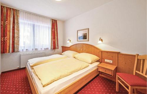 um quarto com uma cama grande e uma janela em Amazing Apartment In Flachau With Wifi em Flachau