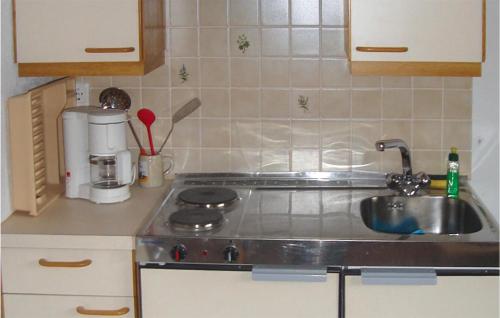 a kitchen counter with a sink and a stove at Cozy Apartment In Ehrwald With House A Mountain View in Ehrwald