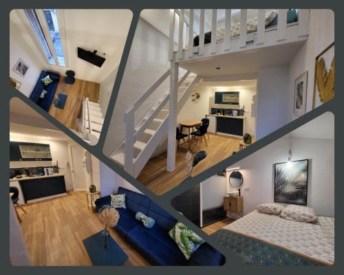 une vue de tête sur un salon et un loft dans l'établissement AGENCE DU SACRE COEUR Immobilier, à Perpignan