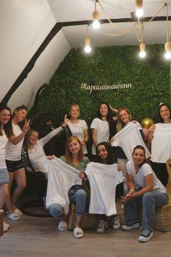 a group of women posing for a picture with towels at Nawenn locations - maison du bonheur in La Landec