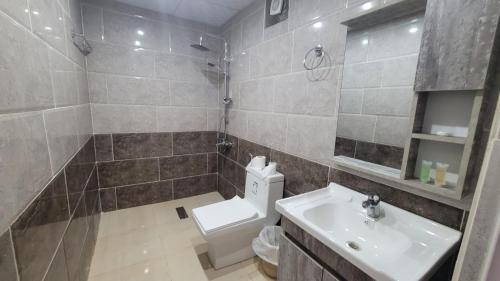 een badkamer met een toilet en een wastafel bij Rum Grand Tours Camp in Disah