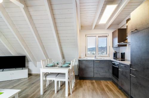 Dapur atau dapur kecil di Appartment Naturblick