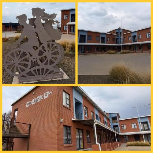 a group of four pictures of a building at Sonvanger Selfcatering in Orania