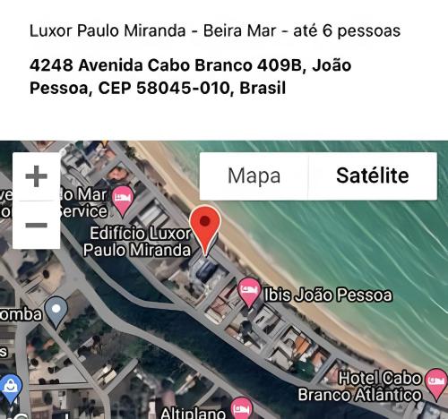 a screenshot of a google maps page with a map of marina at Luxor Paulo Miranda by Allmare Temporada in João Pessoa