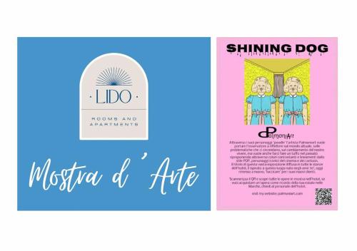 a label for a dressmaker of aime with a picture of a dog at LIDO Rooms & Apartments in Lido di Fermo