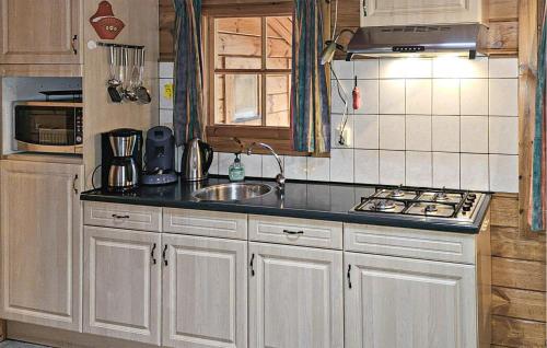 a kitchen with a sink and a stove at Cozy Home In Neede With Sauna in Neede