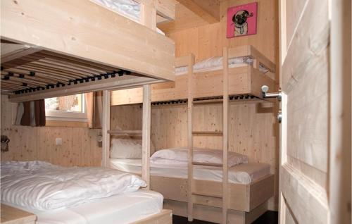 トゥルラッハー・ヘーエにあるBeautiful Home In Turrach With 4 Bedrooms And Internetの二段ベッド2組が備わる客室です。