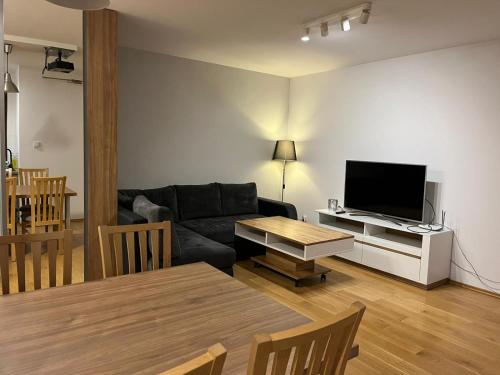 Μια τηλεόραση ή/και κέντρο ψυχαγωγίας στο Bianco Apartament Reduta Park Free Parking