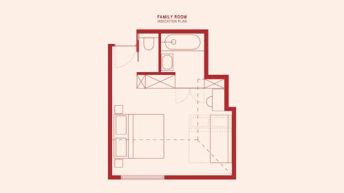 a plan of the first floor of a house at Hotel Villa Bonnie in Knokke-Heist