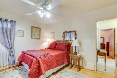 a bedroom with a bed and a ceiling fan at Birmingham Home with Yard about 7 Mi to Downtown! in Birmingham