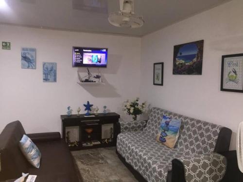 Χώρος καθιστικού στο Casa Turistica Dónde MATHY'S #1 Barrio Sarie Bay