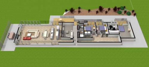 a rendering of a house with a floor plan at Kina Retreat - Luxury Nelson Getaway in Tasman