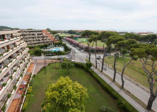 an aerial view of a city with a park at Suites Marilia Apartments - Suite Livorno Holiday Home Group in Livorno