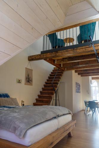 Ένα ή περισσότερα κρεβάτια σε δωμάτιο στο Schwarzwald Apartment City Studio