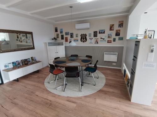 a dining room with a table and chairs at Silent Hill House in Bleckede