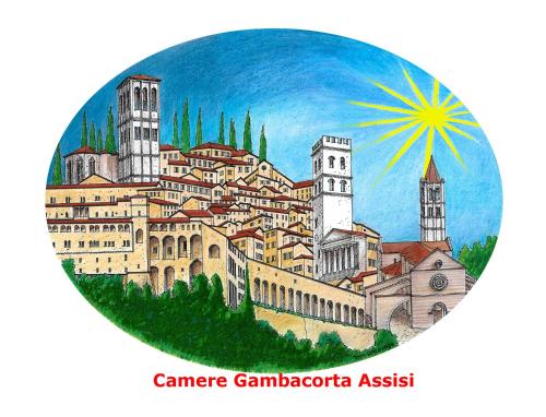 een tekening van de stad Sarajevo bosnia bij Camere Gambacorta Assisi in Assisi