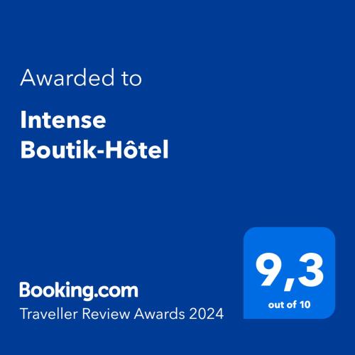 a screenshot of a phone with the text wanted to internetbomb hotel at Intense Boutik-Hôtel in Port-Vendres