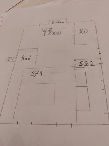 a drawing of a floor plan of a house at Wohnung Rudolf in Bad Ischl