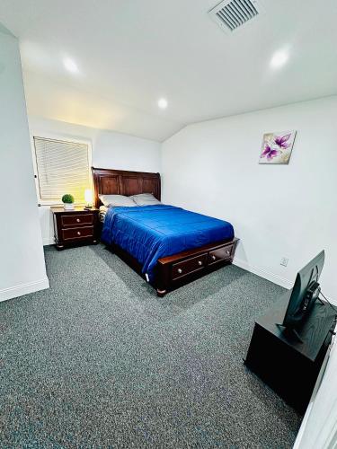 a bedroom with a bed and a tv in it at jfk 5 min away in Cedar Manor