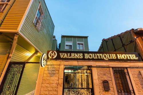 a building with a sign that readsvalleys boutique hotel at Valens Boutique Hotel in Istanbul