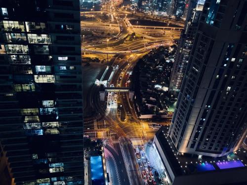 Ett flygfoto av Panoramic Partation with Amazing View close to Mall Of Emirates