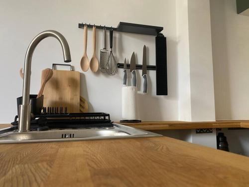 Η κουζίνα ή μικρή κουζίνα στο Appartement au pied des plages !