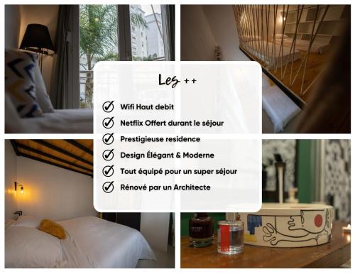Ein Bett oder Betten in einem Zimmer der Unterkunft Confort hôtelier dans une prestigieuse résidence