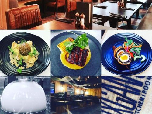 a collage of pictures of plates of food at Oxgang Kitchen Bar & Rooms in Grangemouth