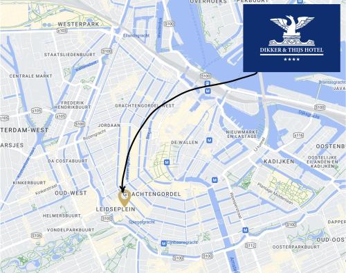 a map of the subway line in amsterdam at Dikker & Thijs Hotel in Amsterdam