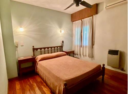 um quarto com uma cama e uma televisão em Hotel Villa Inés Mendoza em Mendoza