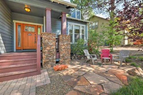 a front door of a house with chairs and a porch at Weekly Discount - Cozy Elegant Flagstaff House in Flagstaff
