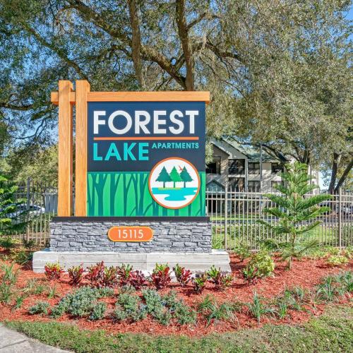 a sign for a forest lake marriott sign at 4BD 2 MI to USF Free Pool + 24 Hour Gym in Tampa
