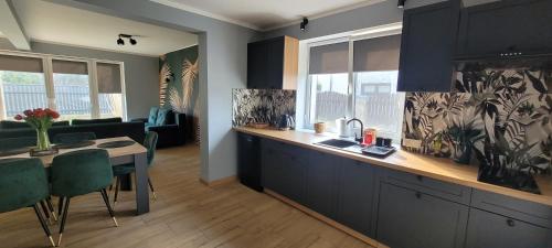 Η κουζίνα ή μικρή κουζίνα στο BŁĘKITNA 37 apartamenty