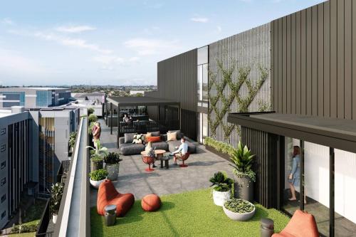 Μπαλκόνι ή βεράντα στο Urban Rest Sylvia Park Apartments