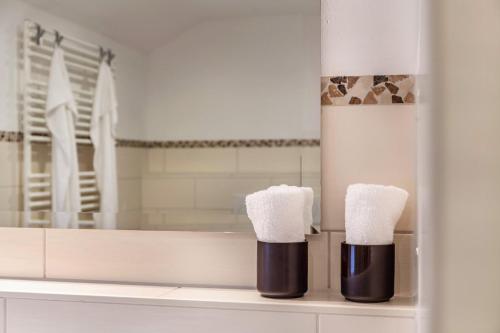 Ένα μπάνιο στο Ferienwohnung Kraus Eibsee