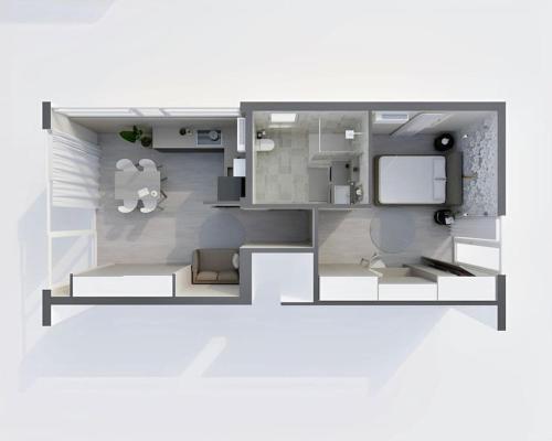 a rendering of a floor plan of a house at GRENOBLE SUD VARCES Suite privatisée au pied des Montagnes in Varces