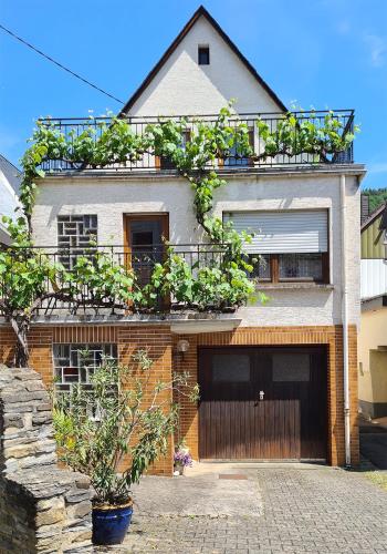 a house with lots of plants on top of it at Weinstock - klimatisierte Ferienwohnung mit Sonnenterrasse in Reil